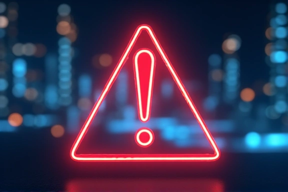 Icona di un punto esclamativo su sfondo digitale, simbolo di avviso o attenzione